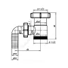 Патрубок для сифона 1 1/2" с отводом (штуцером) АНИ Пласт M110