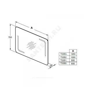 Зеркало MIRROR&LIGHT 80 нейтральный с подсветкой Ideal Standard T3351BH