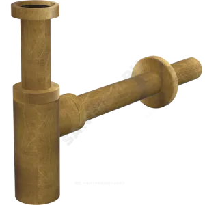 Сифон для умывальника бутылочный латунь 1 1/4"x32 с прямой трубкой 32 бронза без выпуска DESIGN Alca Plast A400ANTIC