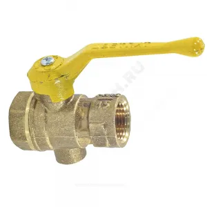 Кран для манометра 3-ходовой латунь газ 11Б27п10 Ду 15 Ру16 ВР G1/2"-М20х1,5 с рукояткой без фланца Цветлит ZW10019