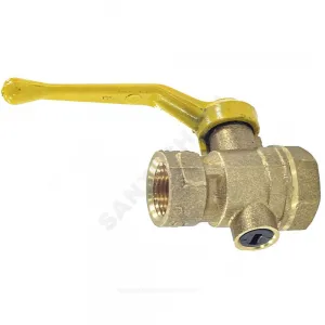 Кран для манометра 3-ходовой латунь газ 11Б27п10 Ду 15 Ру16 ВР G1/2"-М20х1,5 с рукояткой без фланца Цветлит ZW10019