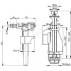Арматура для бачка сливная/наливная боковое подключение кнопка хром 2/реж Alca Plast SA08AK 3/8" CHROM