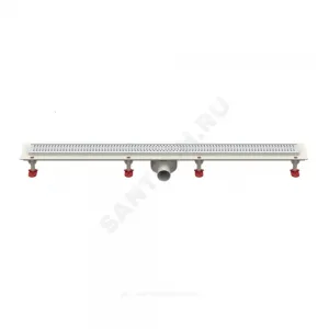 Лоток душевой с "сухим" затвором Дн 50 1000х66мм с нержавеющей решеткой горизонтальный выпуск ТП-55 Татполимер 101200283