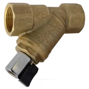 Фильтр Y-образный латунь Ду 32 Ру25 Тмакс=130 oC G1 1/4" ВР FVR-D со сливным краном Danfoss 065B8244