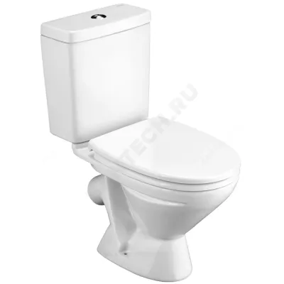 Унитаз-компакт Лига белый нижний подвод косой выпуск 2/реж дюропласт Santek 1.WH30.2.141