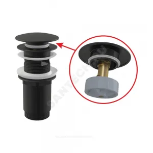 Клапан донный для умывальника латунь 1 1/4" с переливом, черный слив "клик-клак", пробка D=66мм Alca Plast A392BLACK Клапан донный для умывальника латунь 1 1/4" с переливом, черный слив "клик-клак", пробка D=66мм Alca Plast A392BLACK