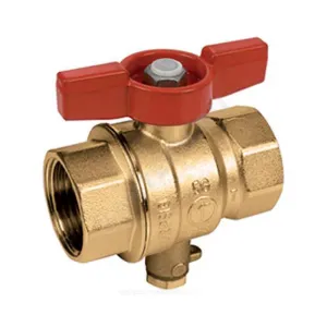 Кран латунный шаровой R851T для термодатчика Ду 15 Ру35 бабочка ВР Giacomini R851TY103