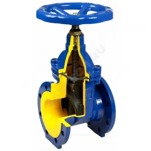 Задвижка чугун 111D аналог МЗВ обрезиненный клин Ду 100 Ру16 Тмакс=70C фл Zetkama 111D100C57