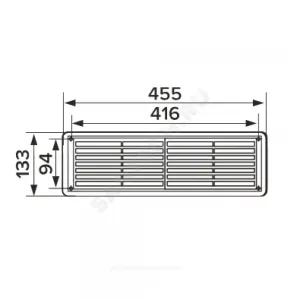 Решетка вентиляционная пластик 455х133 переточная Эра 4513РП