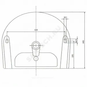 Умывальник подвесной Антей 55 1 отверстие под смеситель по центру УмОв2Ф с переливом Лобненский стройфарфор 10/1/5/1-76
