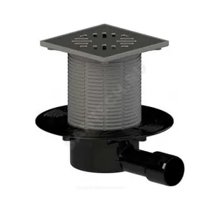 Трап регулируемый с механическим "сухим" затвором Дн 40/50 с нержавеющей решёткой 150х150мм горизонтальный выпуск Татполимер ТП-510Ms