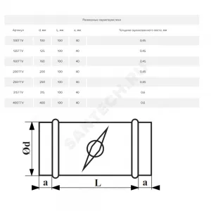 Дроссель-клапан круглый D100 0,45мм сталь оц Эра 100TTV