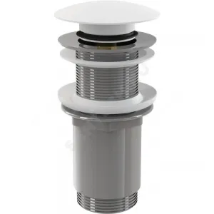 Клапан донный для умывальника латунь 1 1/4" хром слив "клик-клак", белая пробка D=66мм Alca Plast A395B