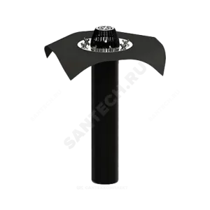 Воронка кровельная с вертикальным выпуском PP Дн 110 c листвоуловителем, прижимным фланцем из нержавеющей стали Татполимер ТП-01.100/6/В