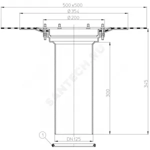 Элемент надставной Дн 125 с гидроизоляционным полимербитумным полотном и уплотнительным резиновым кольцом HL HL65H