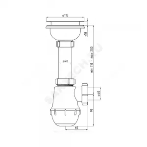 Сифон для кухонной мойки бутылочный 3 1/2"x40 выпуск с нержавеющей решёткой D=115мм Ани Грот АНИ Пласт A0150