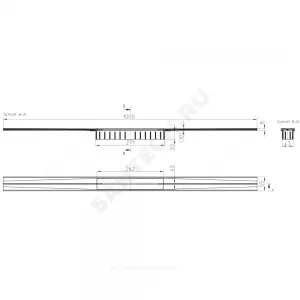 Решетка для душевого лотка 1000х55мм нержавеющая сталь InFloor HL HL053S/100