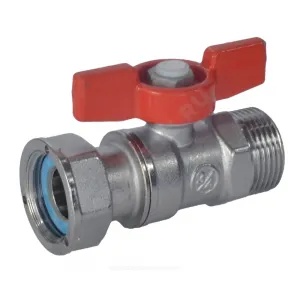 Кран шаровой латунь хром R254P Ду 20 Ру42 НР/нак. гайка бабочка с накидной гайкой для счетчиков Giacomini R254PX004