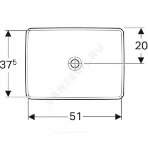 Умывальник мебельный VariForm 55 без отверстия под смеситель белый Geberit 500.738.01.2
