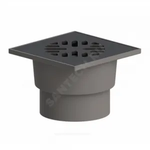 Трап нерегулируемый с механическим "сухим" затвором Дн 110 с чугунной решёткой 150х150мм вертикальный выпуск Татполимер ТП-104.110-150VPMs