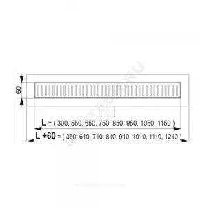 Решетка для душевого лотка нержавеющая сталь, глянец L=850мм Alca Plast LINE-850L