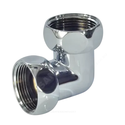 Соединитель для полотенцесушителя латунь Ду 25 (1") нак/гайка угловой хром Элит-Металл SG740SCH1010