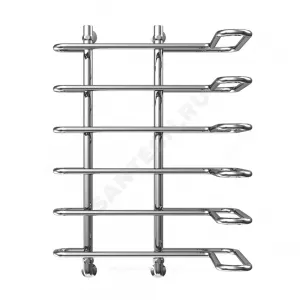 Полотенцесушитель водяной нерж сталь Лесенка Ду 25 (1") НР угловой 200х800х600х400мм 6П нижнее подключение в/к соединитель (1"х3/4") Фараон Элит-Металл В-28-06