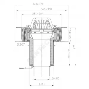 Воронка кровельная HL63.1 с вертикальным выпуском PP Дн 110 с листвоуловителем, электрообогревом, теплоизоляцией, обжимным фланцем HL HL63.1/1 Воронка кровельная HL63.1 с вертикальным выпуском PP Дн 110 с листвоуловителем, электрообогревом, теплоизоляцией, обжимным фланцем HL HL63.1/1