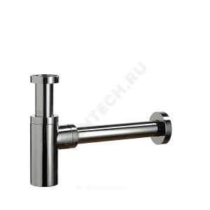 Сифон для умывальника бутылочный латунь 1 1/4"x32 с прямой трубкой 32 хром без выпуска Орио CX-404
