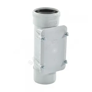 Ревизия PP-MD с крышкой бесшумная светло-серая Skolan dB SKRE Дн 110 (DN100) б/нап в/к Ostendorf 335600