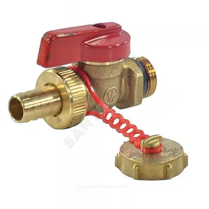 Кран шаровой латунь сливной R608D Ду 15 Ру10 НР/штуц 1/2" бабочка с заглушкой Giacomini R608DY053