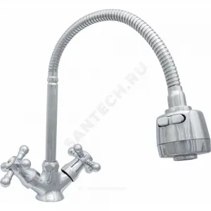 Смеситель для кухонной мойки двуручный гибкий излив Стандарт ЦС-СМ 12/2г К М_Крест Центр Сантехники (Подольск) СМ504816