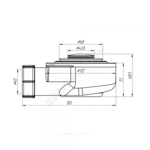 Сифон для поддона 1 1/2"x50/40 h=53мм слив клапан "клик-клак" D=42,6мм АНИ Пласт E450CL