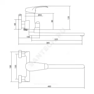 Смеситель для ванны с душем одноручный Город К-серия Славен СЛ-ОД-К31