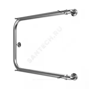 Полотенцесушитель водяной нерж сталь П-образный Ду 20 (3/4") НР с полочкой 320х1000мм боковое подключение в/к Элит-Металл ВЭК-12-07