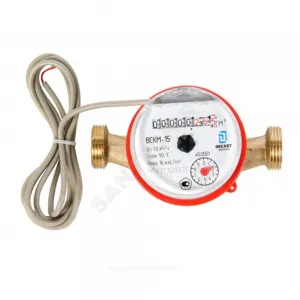 Счётчик г/в и х/в крыльчатый одноструйный Ду 15 Ру16 90С L=110мм резьба импульсный Б/К IP67 ВСКМ-15 ДГ2 Декаст 72-15-251