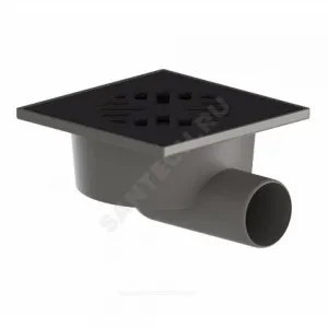 Трап нерегулируемый с поплавковым "сухим" затвором Дн 50 с чугунной решёткой 150х150мм горизонтальный выпуск Татполимер ТП-103.50-150HPDs