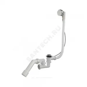 Слив-перелив для ванны регулируемый полуавтоматический (тросик) 1 1/2"x40 с переходной трубкой 45гр 40/50 слив клапан, пробка D=45мм Орио А-27087