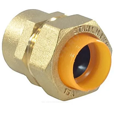 Муфта латунь Ду 25х1" обжим/ВР для газоснабжения STAHLMANN SSFG250001BGZ