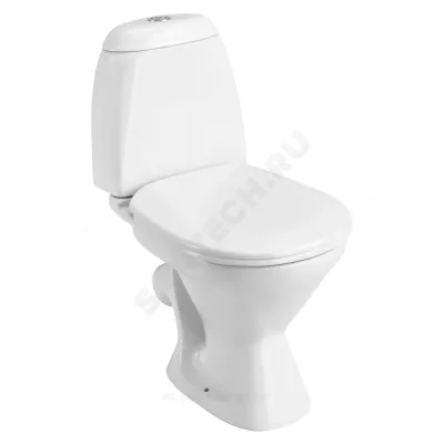 Унитаз-компакт Римини белый нижний подвод косой выпуск 2/реж полипропилен Santek 1.WH50.1.523
