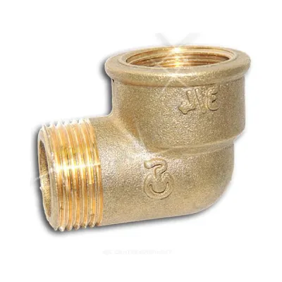 Угольник латунь Ду 15 (1/2") ВР/НР Цветлит ZW50094