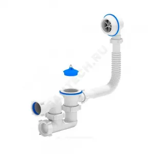 Слив-перелив для ванны регулируемый с пробкой 1 1/2"x40 выпуск с пластиковой решёткой D=70мм Варяг АНИ Пласт C6250