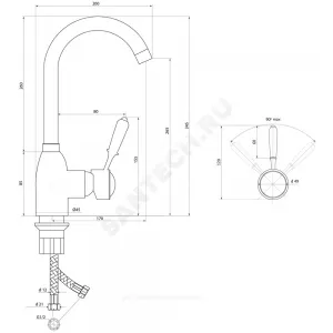 Смеситель для кухонной мойки ручка сбоку одноручный Коттедж М-Серия Славен СЛ-ОД-М22