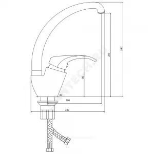 Смеситель для кухонной мойки ручка сбоку одноручный Город К-серия Славен СЛ-ОД-К22