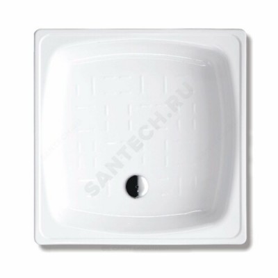 Поддон душевой стальной квадрат Standart Plus 800х800х130 рифленый белый White Wave (Караганда) .