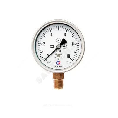 Манометр КМ-22Р радиальный Дк100мм 0-4 кПа G1/2" Росма 00000002248