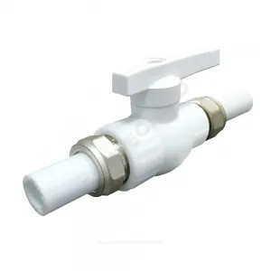 Кран шаровой PP-R полнопроходной белый Дн 20 с двусторонним разъемным соединением VALFEX 20246020