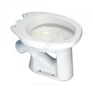 Унитаз без бачка Комфорт белая косой выпуск без полочки Лобненский стройфарфор