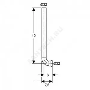 Патрубок смыва для писсуара Geberit 119.704.16.1