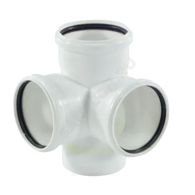 Крестовина PP-H 2-плоскостная бесшумная белая Дн 110х110х110х87гр б/нап в/к RTP (РосТурПласт) 24570